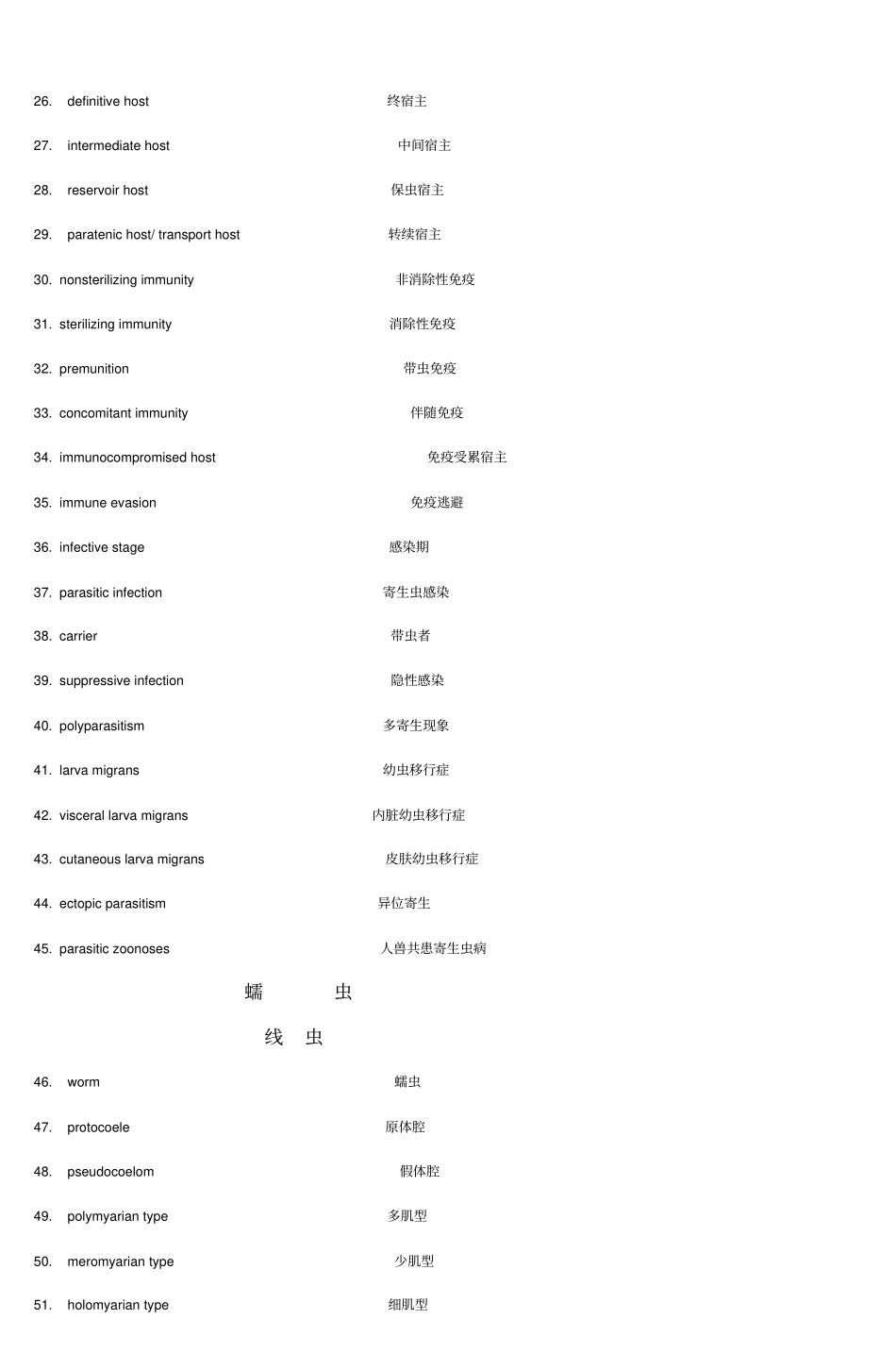 人体寄生虫学专业英语词汇分析_第2页