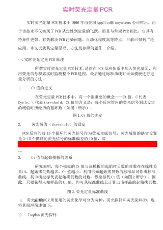 定量PCR中ct值的含义