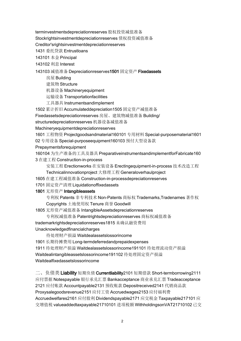会计要素中英文词汇_第2页