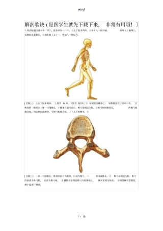 人体解剖学口诀歌配详细现用图解