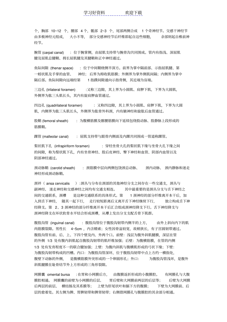 人体解剖学期末总复习要点_第3页