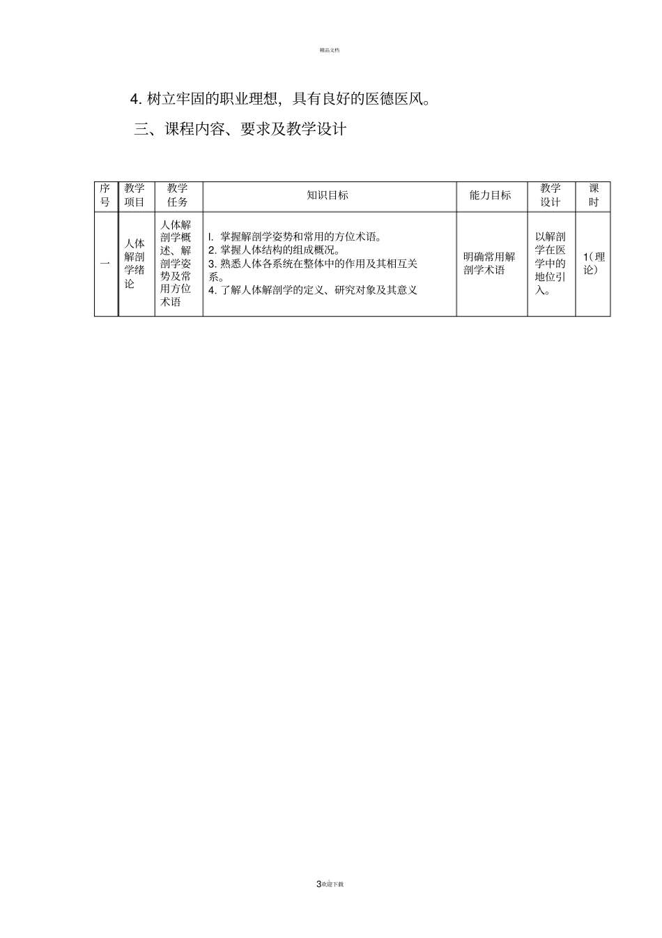 人体解剖学课程标准_第3页