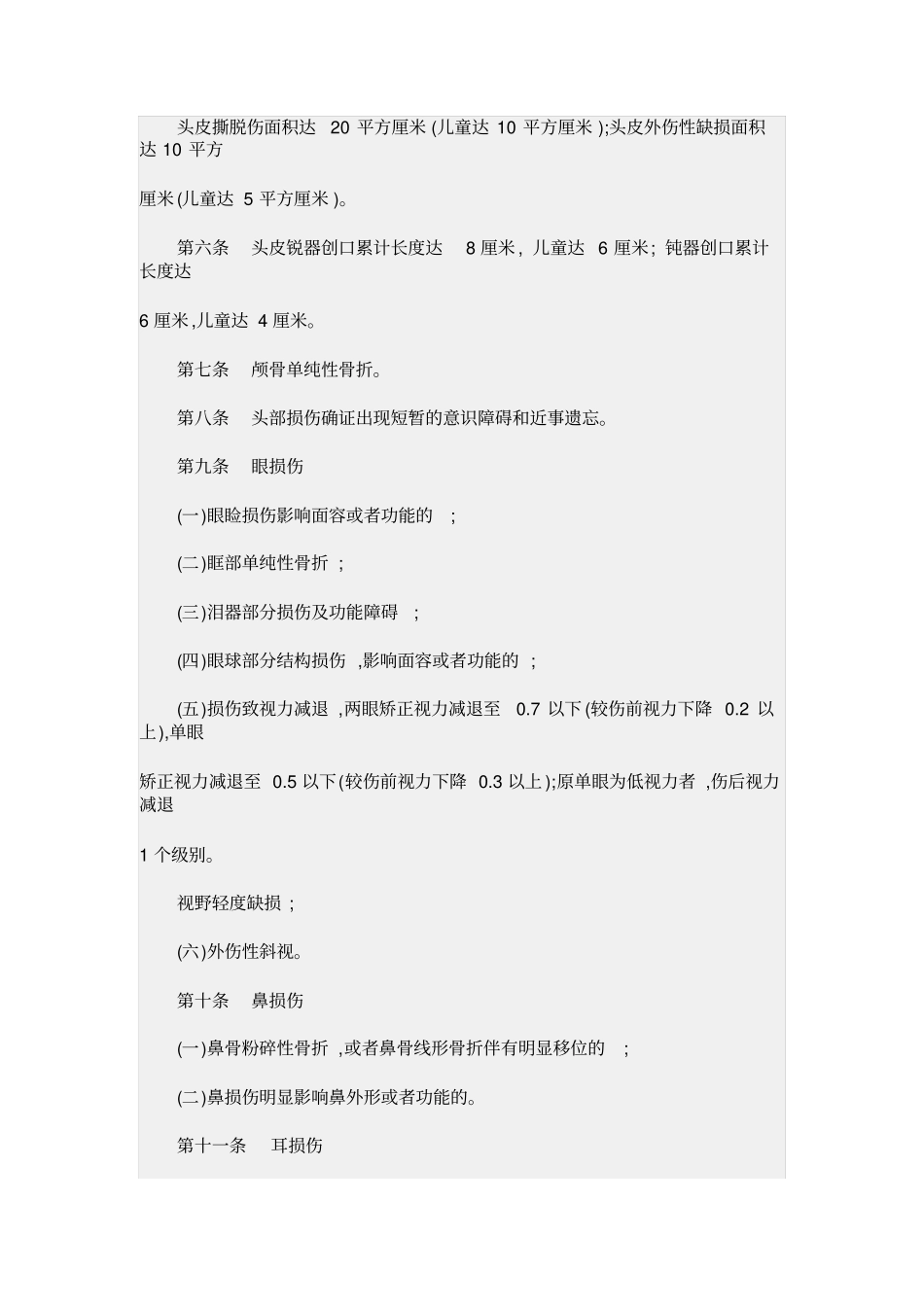人体轻伤鉴定标准_第2页