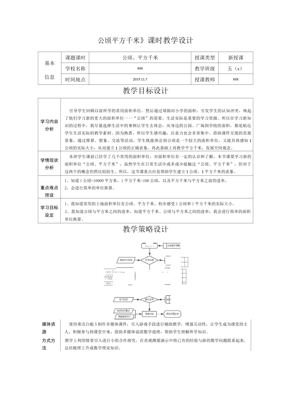 北师大版小学五年级数学上册《公顷和平方千米》教学设计_第3页