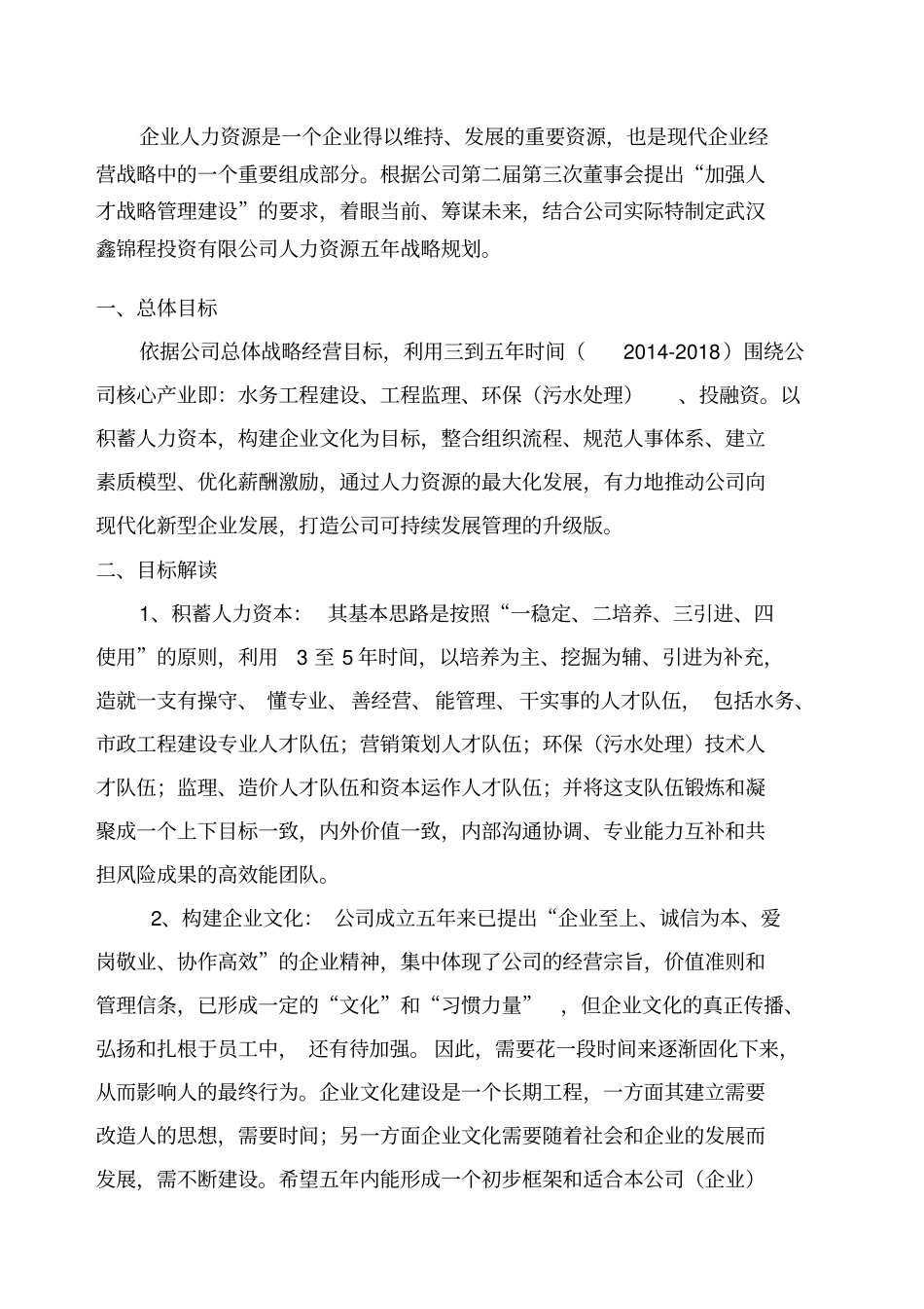 人力资源五年战略规划_第1页