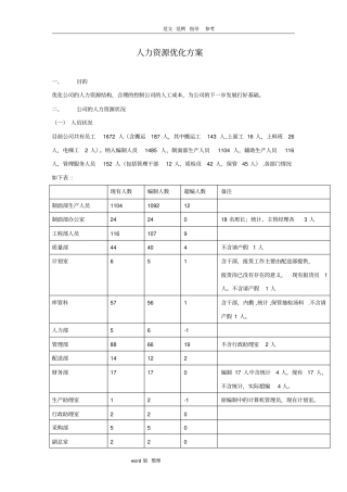 人力资源优化方案总结