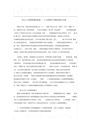 人力资源各个模块如何相互支撑