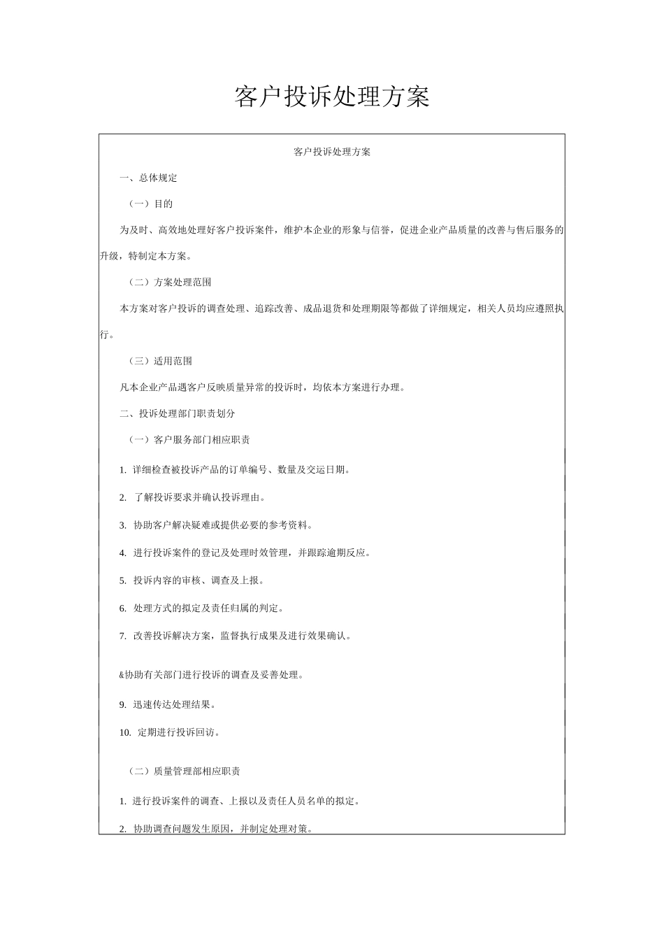 客户投诉处理方案_第1页