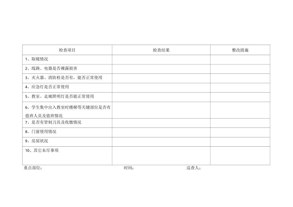 学校安全隐患排查记录表_第2页