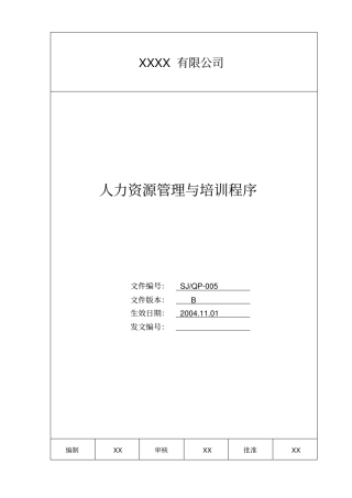 人力资源管理与培训程序