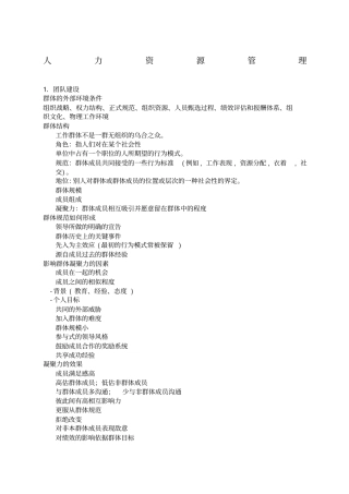 人力资源管理团队建设资料