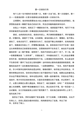 第一次范文15篇