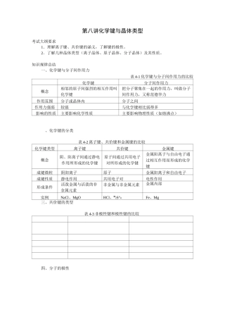 化学键与晶体类型