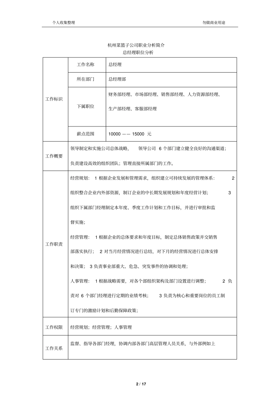 人力资源管理职位分析17_第2页