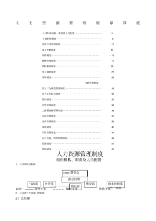 人力资源管理规章制度