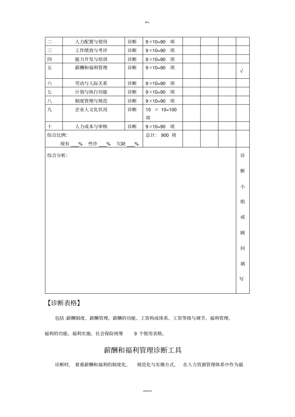 人力资源自我诊断操作方案五_第3页