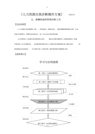 人力资源自我诊断操作方案五