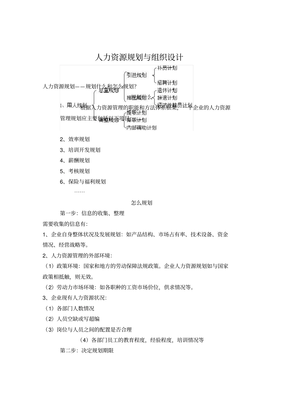 人力资源规划和组织设计_第1页