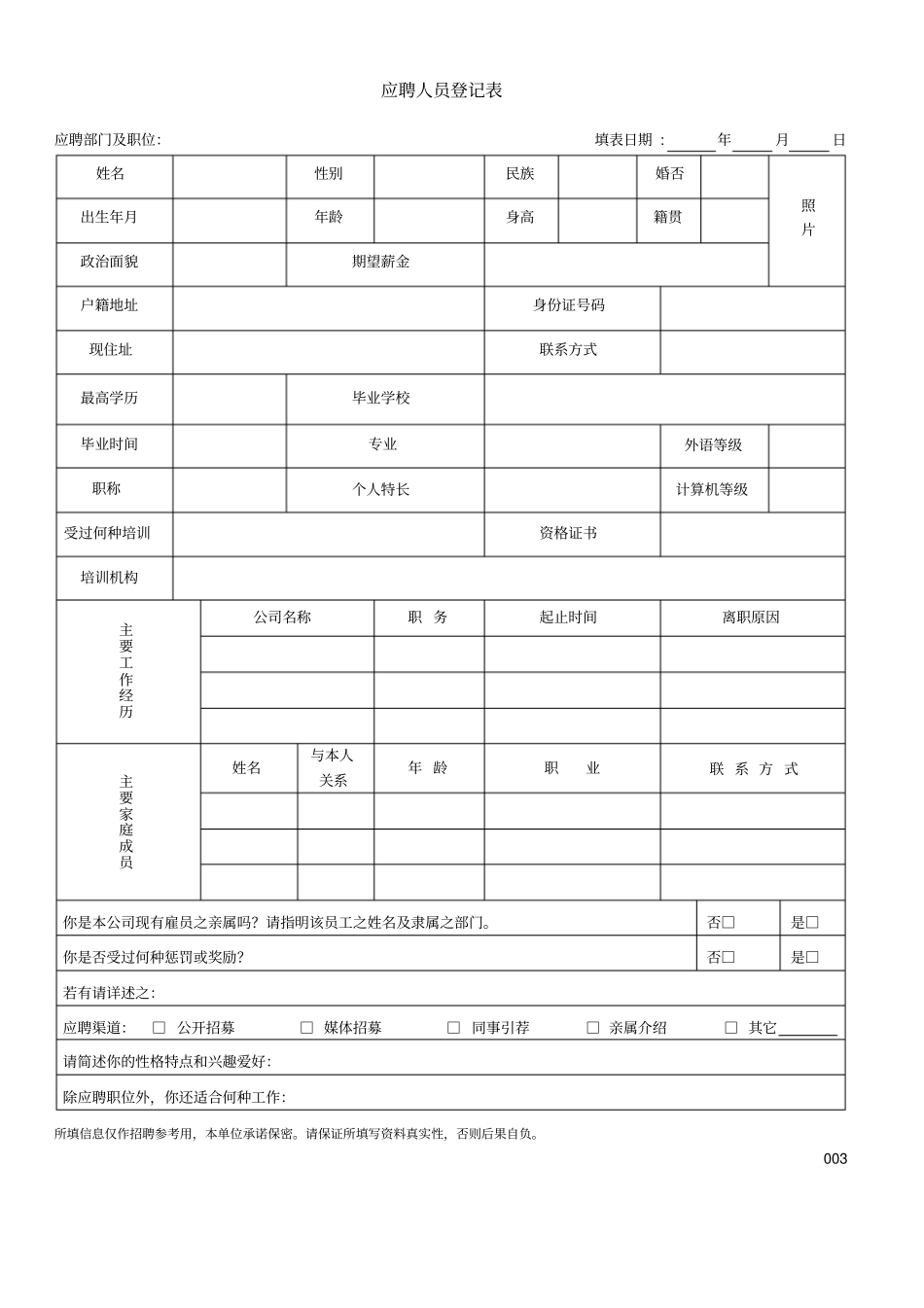 人力资源部HR常用表格29_第2页