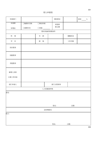 人力资源部HR常用表格29