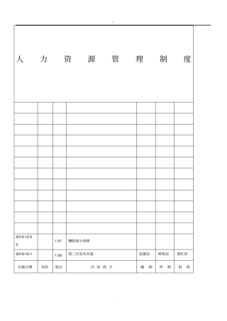 人力资源部安全生产管理制度