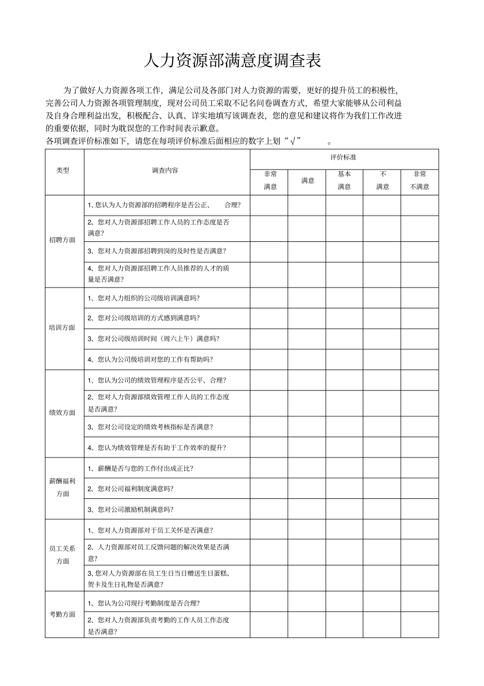人力资源部满意度调查表完整_第2页