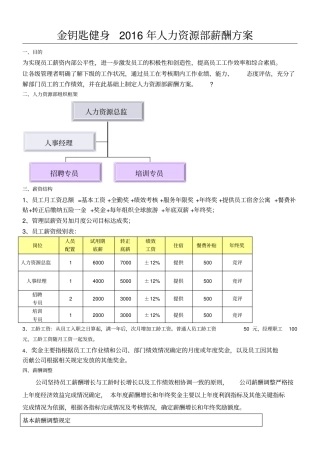 人力资源部薪酬方法