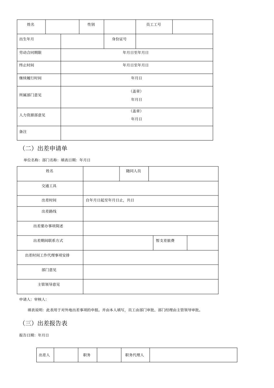 人力资源需要的各种表格_第2页