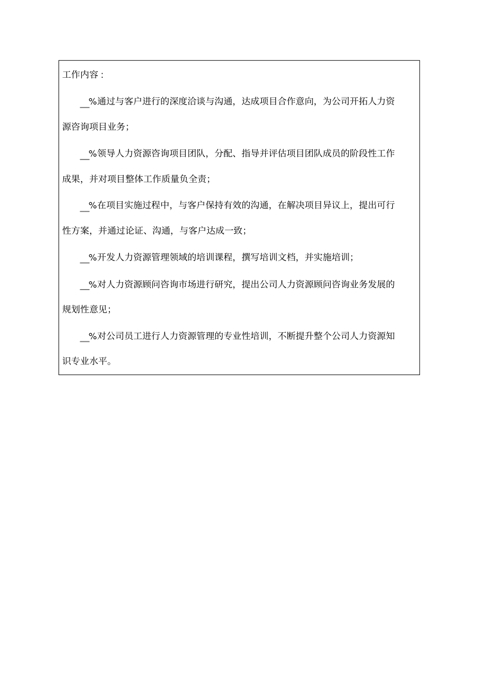 人力资源顾问岗位说明书编写范本_第2页