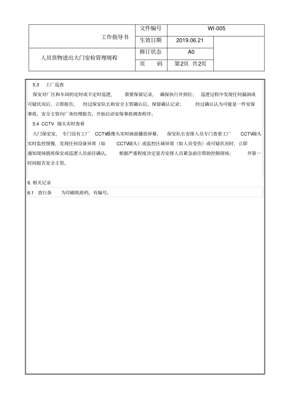人员货物进出大门安检管理规程_第2页