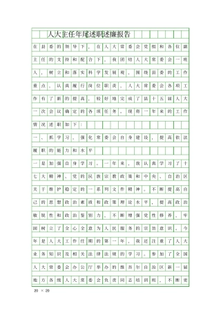 人大主任年尾述职述廉报告精品工作报告
