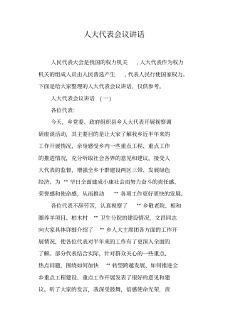 人大代表会议讲话
