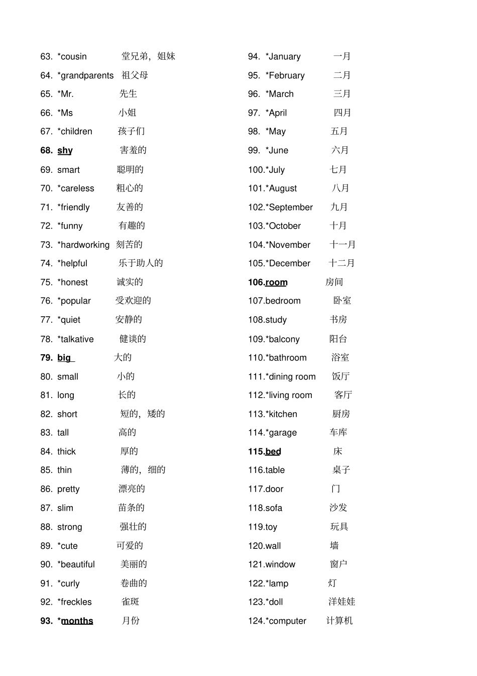 人大附小六年级英语单词复习分析_第2页