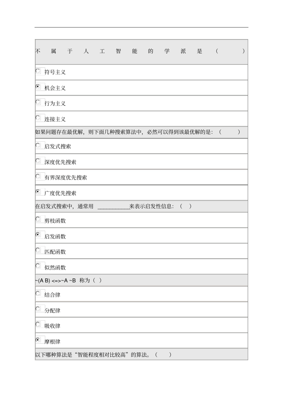 人工智能导论在线作业_第1页