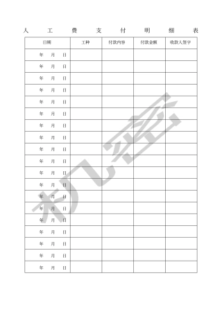 人工费支付明细表