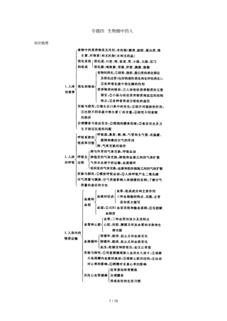 人教新标版中考复习专题生物圈中人