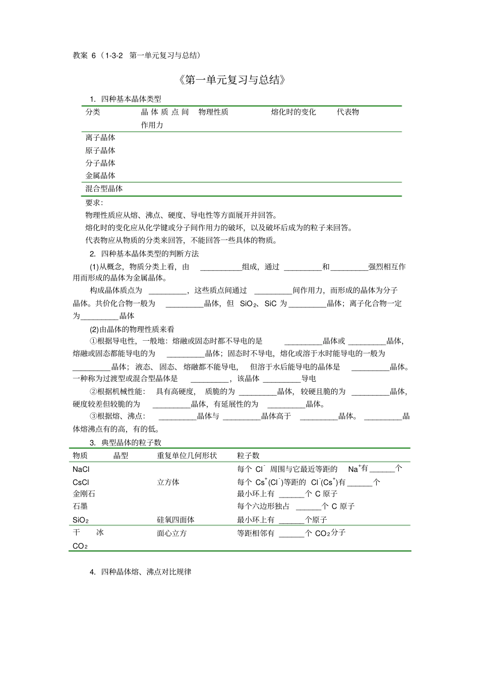 人教新课标化学高三年级复习与总结教学设计_第1页