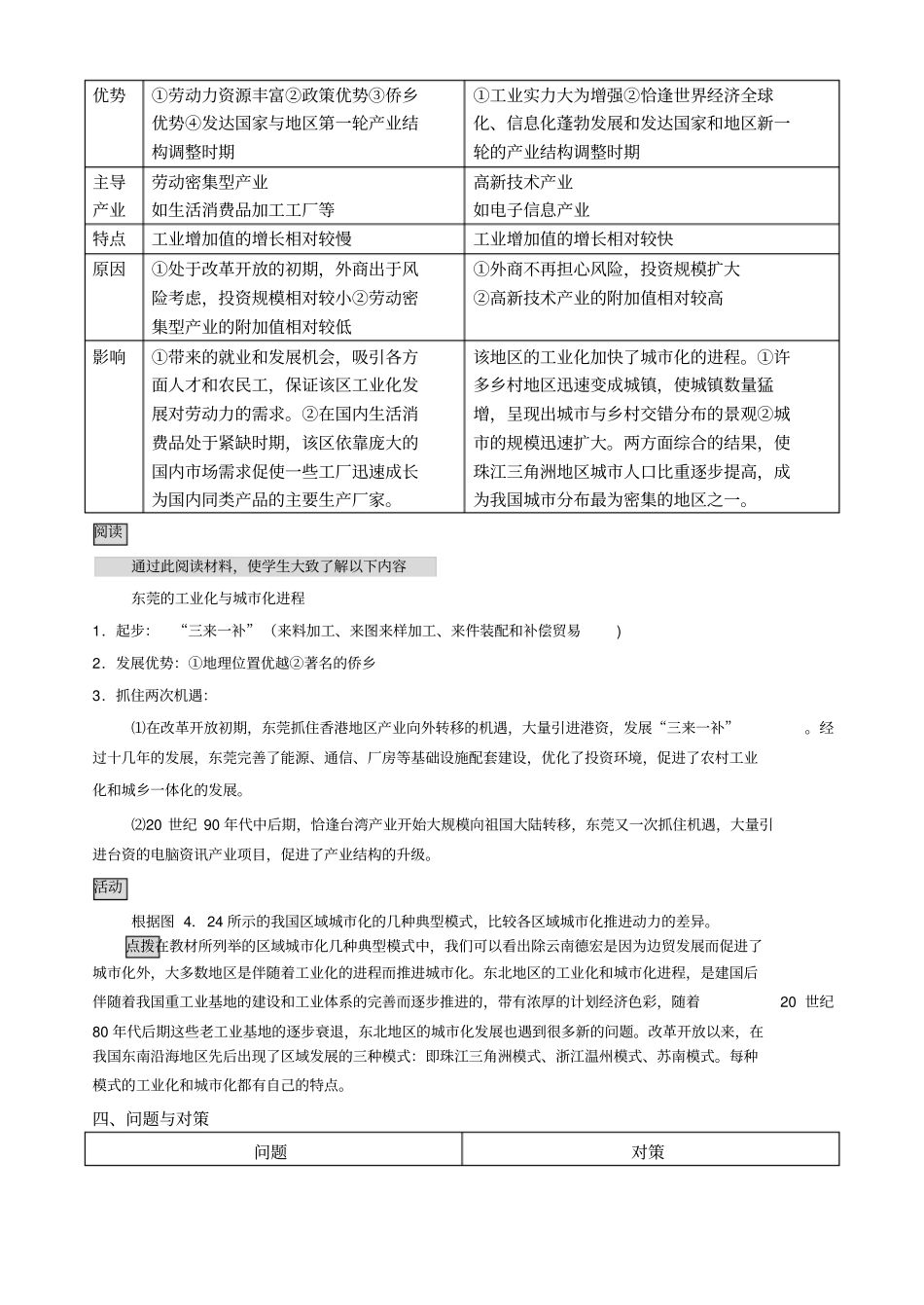 人教新课标高中地理必修三区域工业化与城化-以我国珠江三角洲地区为例教学设计_第3页