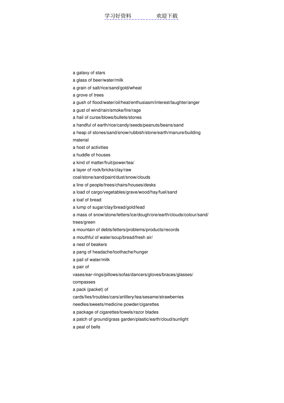 人教版-全套高中英语语法大全--常见单位词_第3页