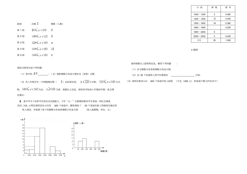人教版七年级数学下册导学案：10数据的收集与描述综合检测题_第3页