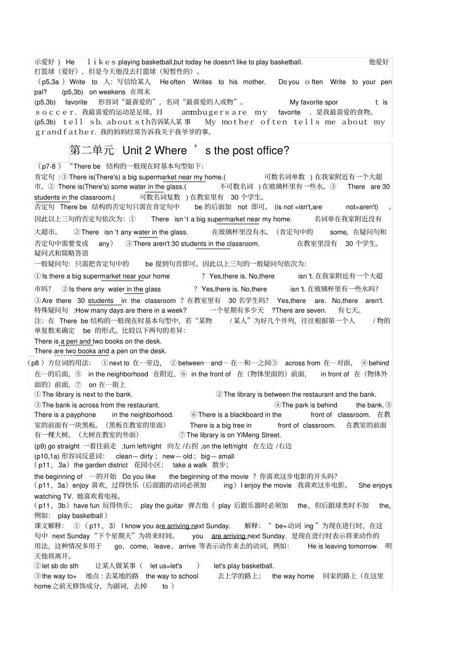 人教版七年级英语下册期末复习资料_第3页