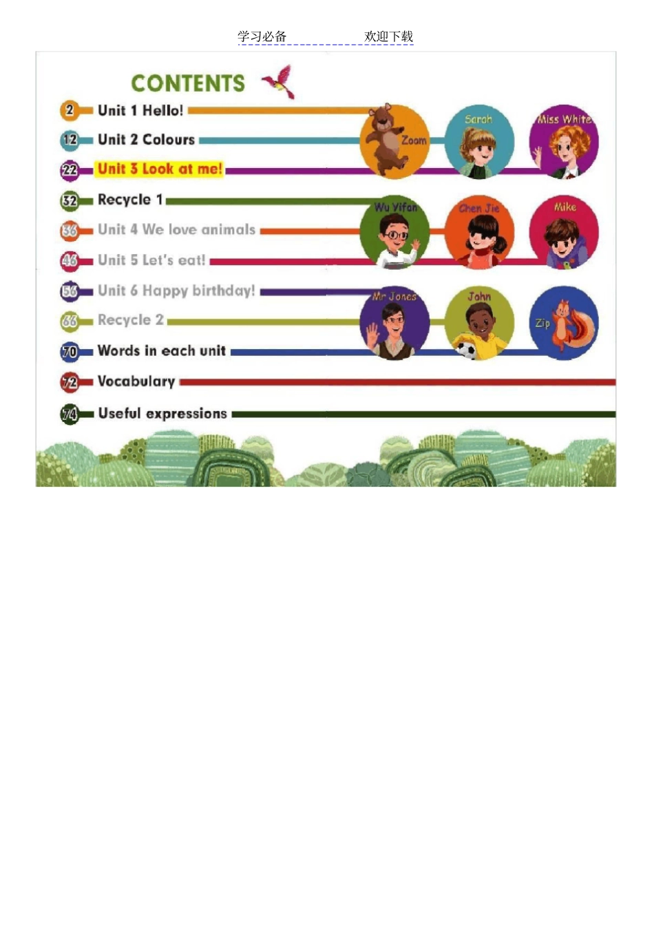 人教版三年级上册英语课本打印版_第1页