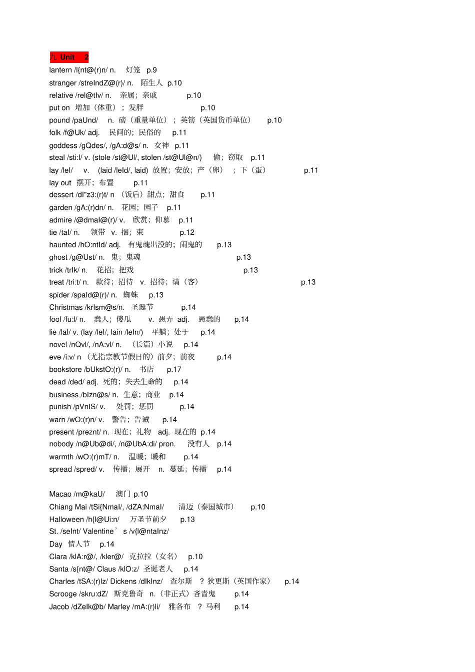人教版九年级全册英语单词词汇表_第2页