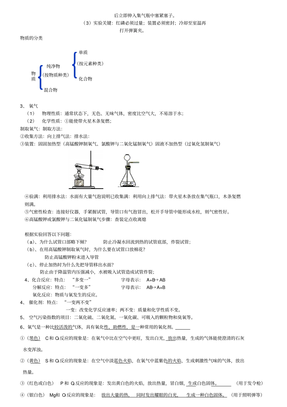 人教版九年级化学上册期中知识点总结汇总_第2页