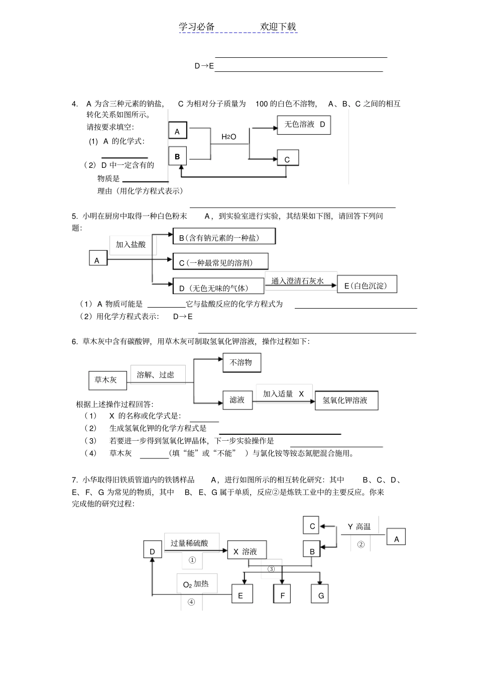 人教版九年级化学推断题集汇总_第2页