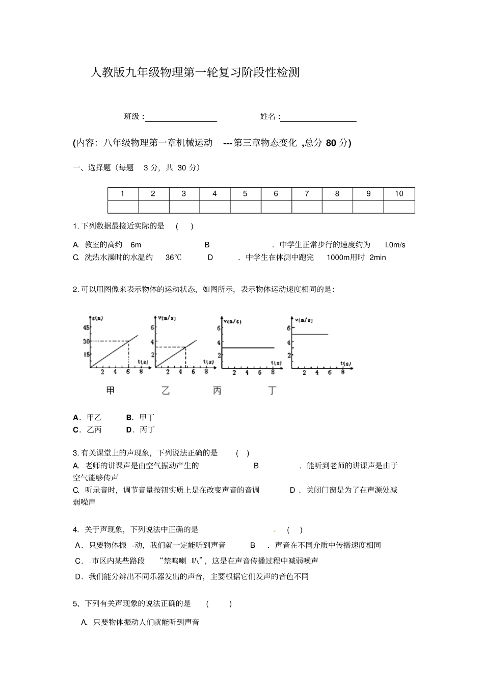 人教版九年级第一轮复习汇总_第1页
