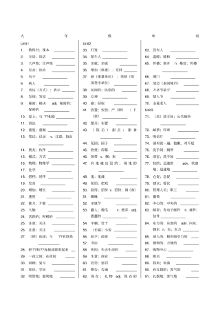 人教版九年级英语单词测试