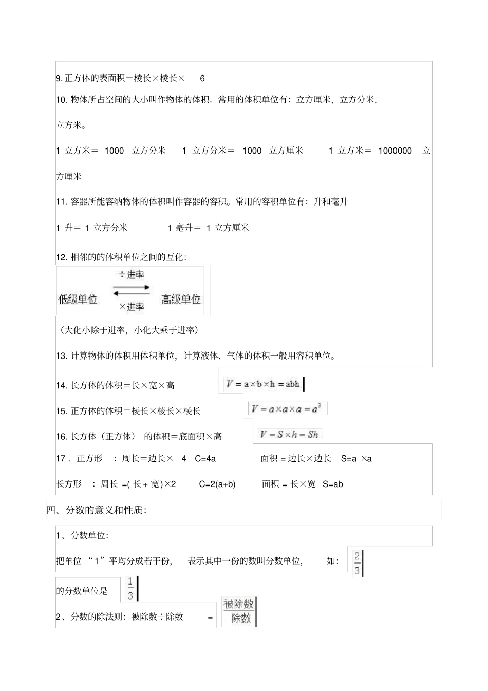 人教版五年级数学下册概念及公式_第3页