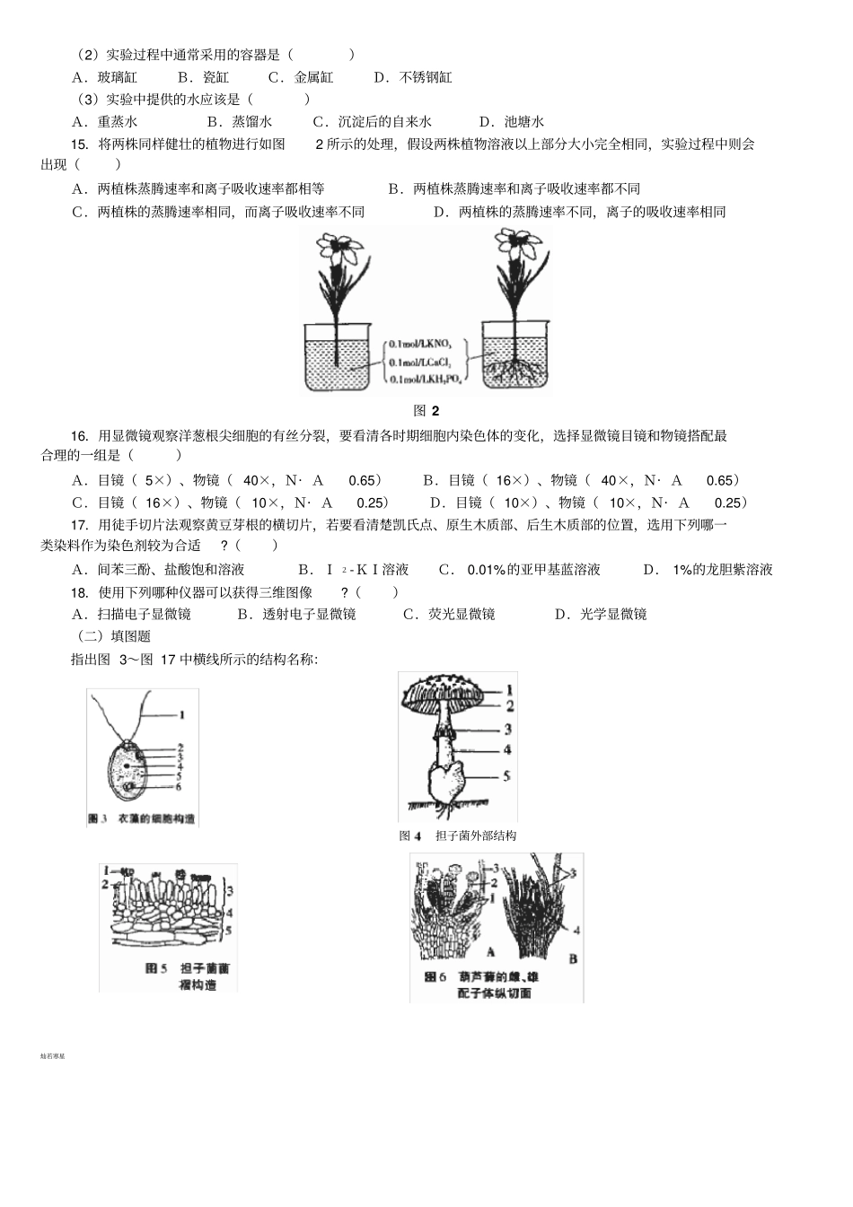 人教版八上生物初中生物竞赛试题与解法示例_第3页