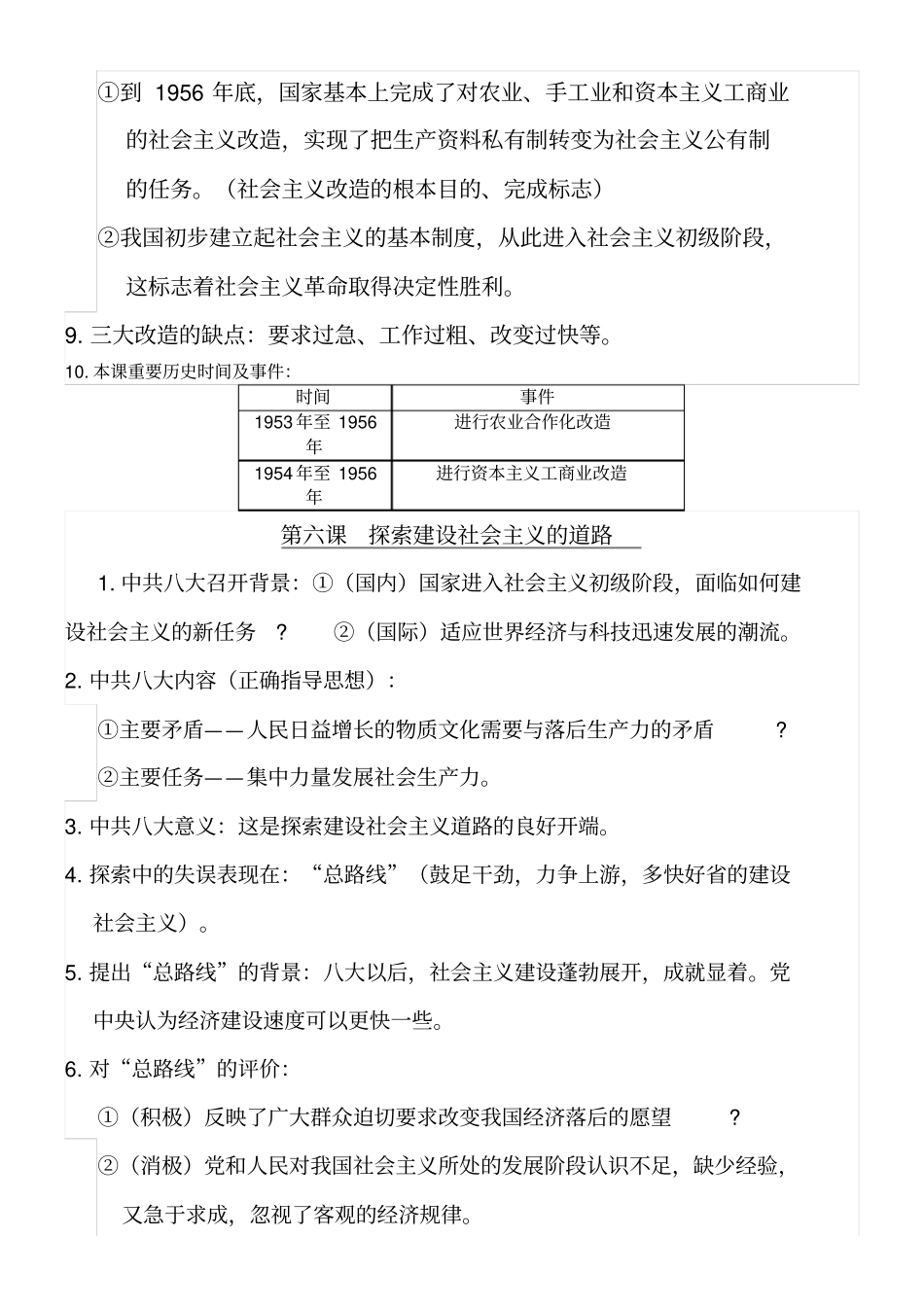 人教版八年级历史下册知识点全套_第3页